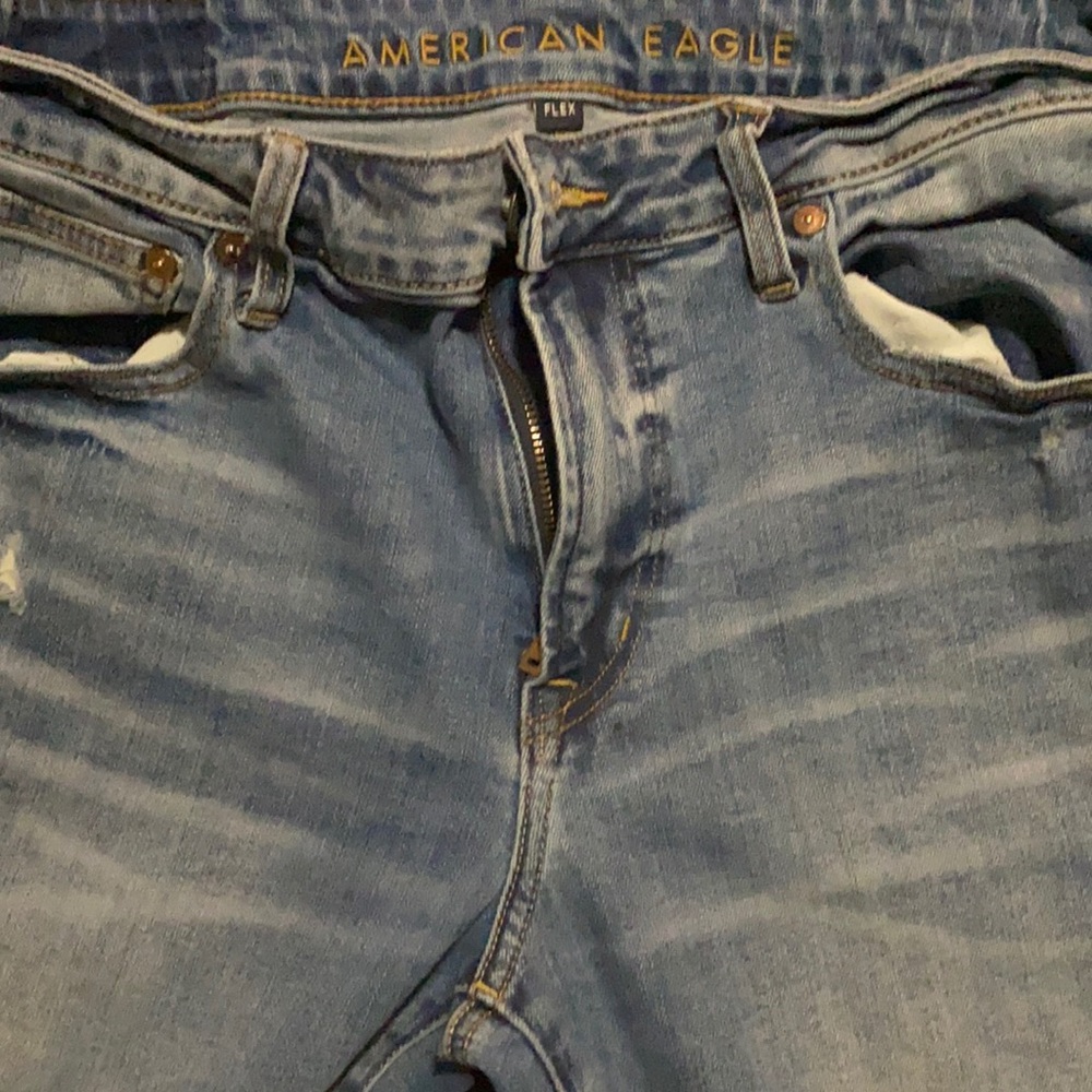 American eagle Flex Original Straight 33Wx34L with factory distressing